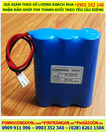 Cadnica 6N-3000CR, Pin sạc Cadnica 6N-3000CR Pin sạc 7.2v C3000mAh, Xuất xứ NHẬT 
